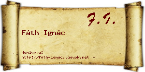 Fáth Ignác névjegykártya