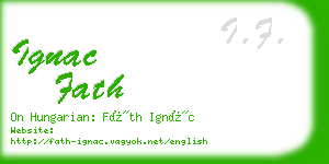 ignac fath business card